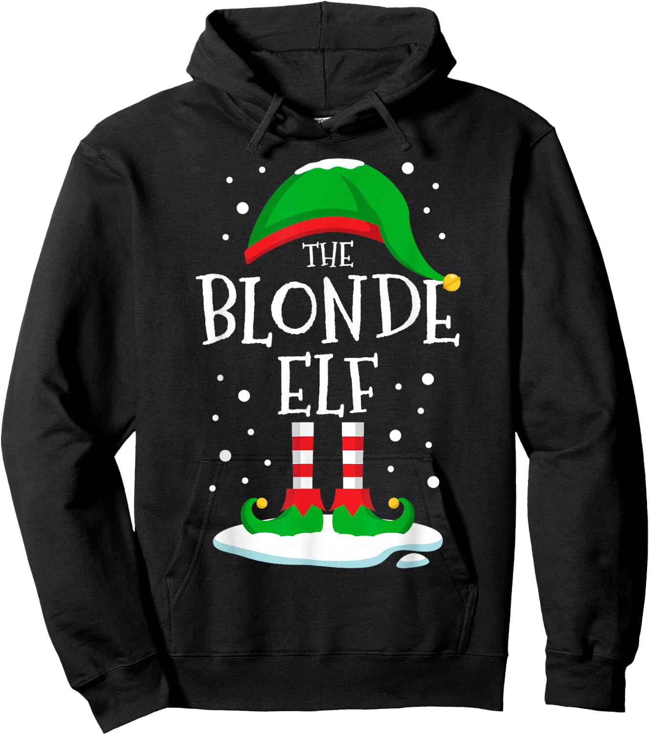 The Blonde Elf Christmas Family Matching Xmas Group Funny Hoodie - Hoodie | Black