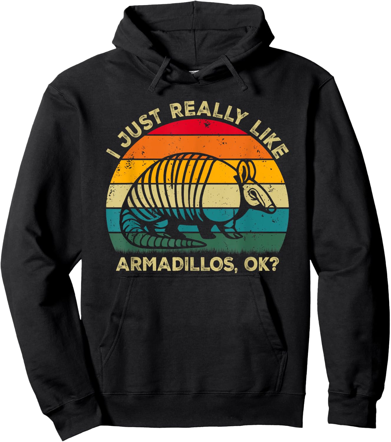I Just Really Like Armadillos, OK? Funny Armadillo Retro Hoodie - Hoodie | Black