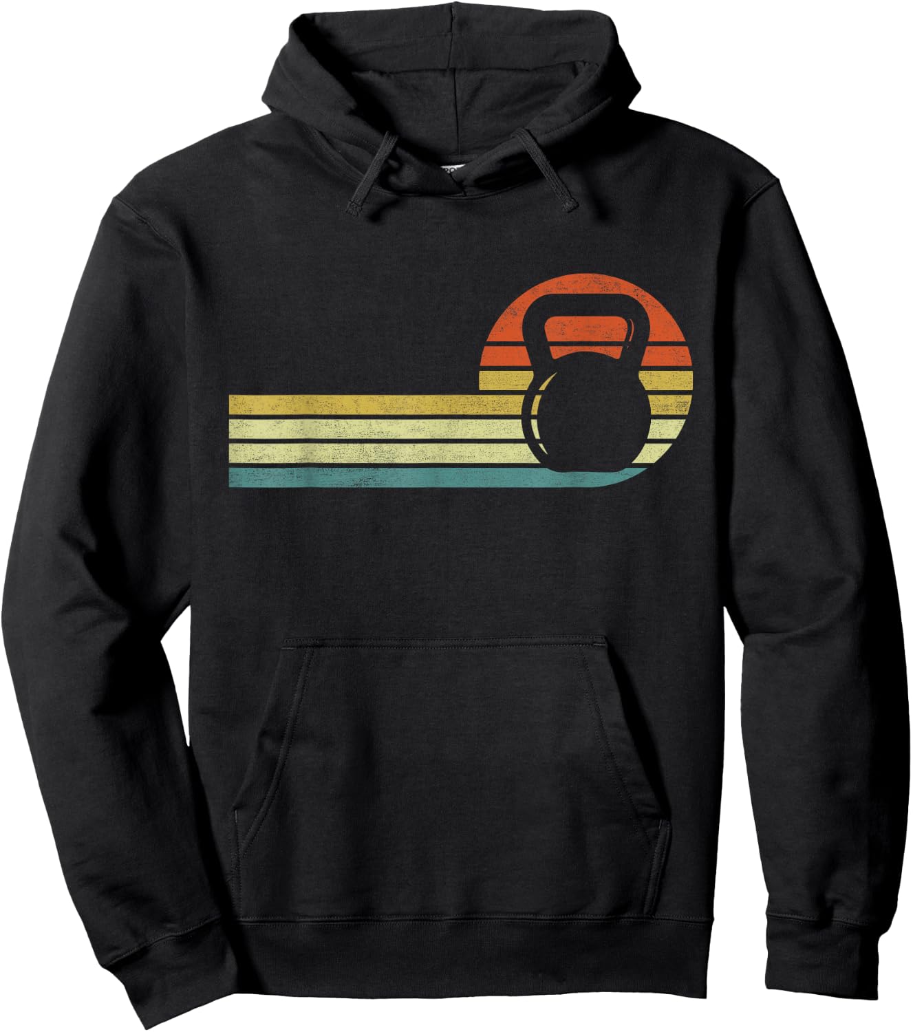 Vintage Kettlebell Workout Strong Gym Fitness Hoodie - Hoodie | Black