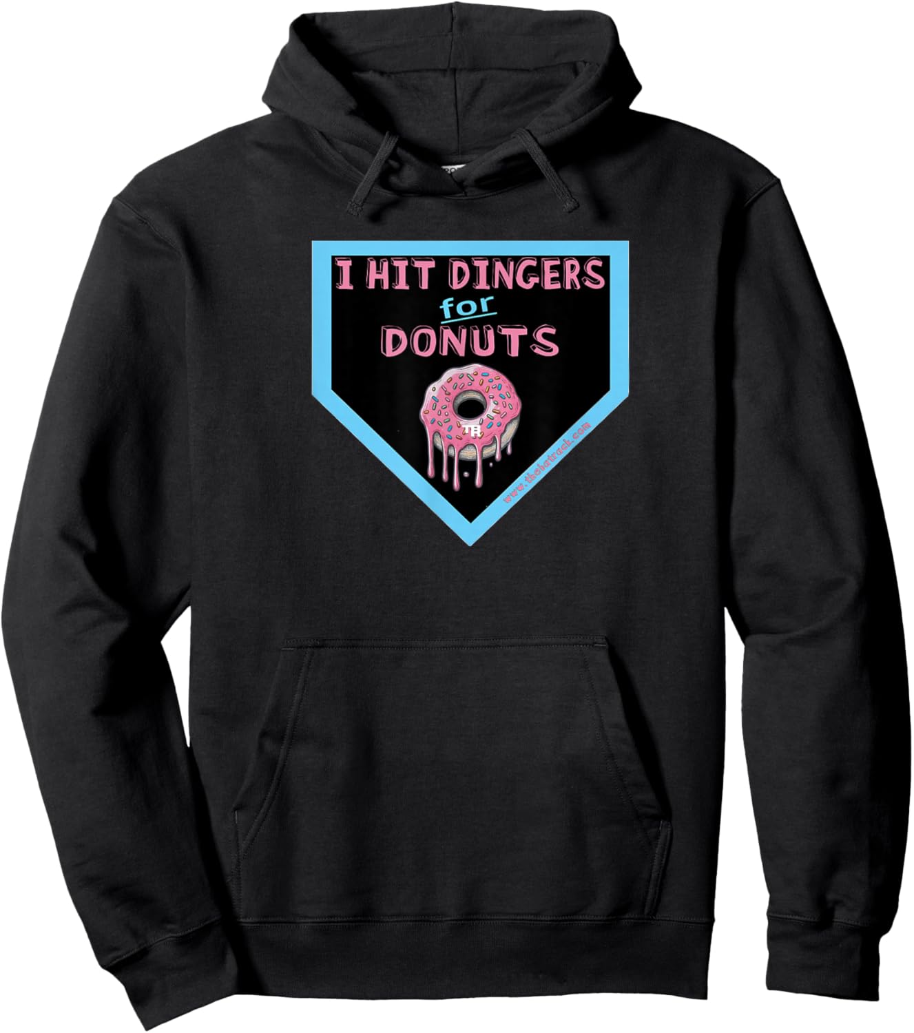 Baseball Home Plate Drip I Hit Dingers for Donuts Hoodie - Hoodie | Black