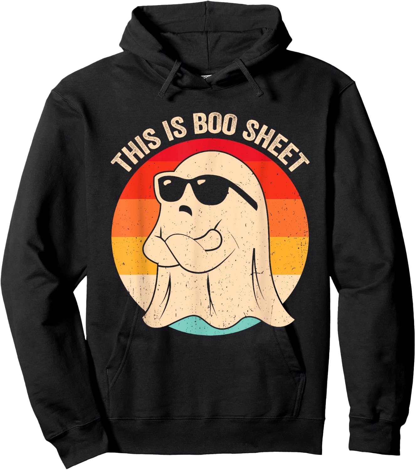 This Is Boo Sheet Ghost Retro Halloween Costume Men Women Hoodie - Hoodie | Black