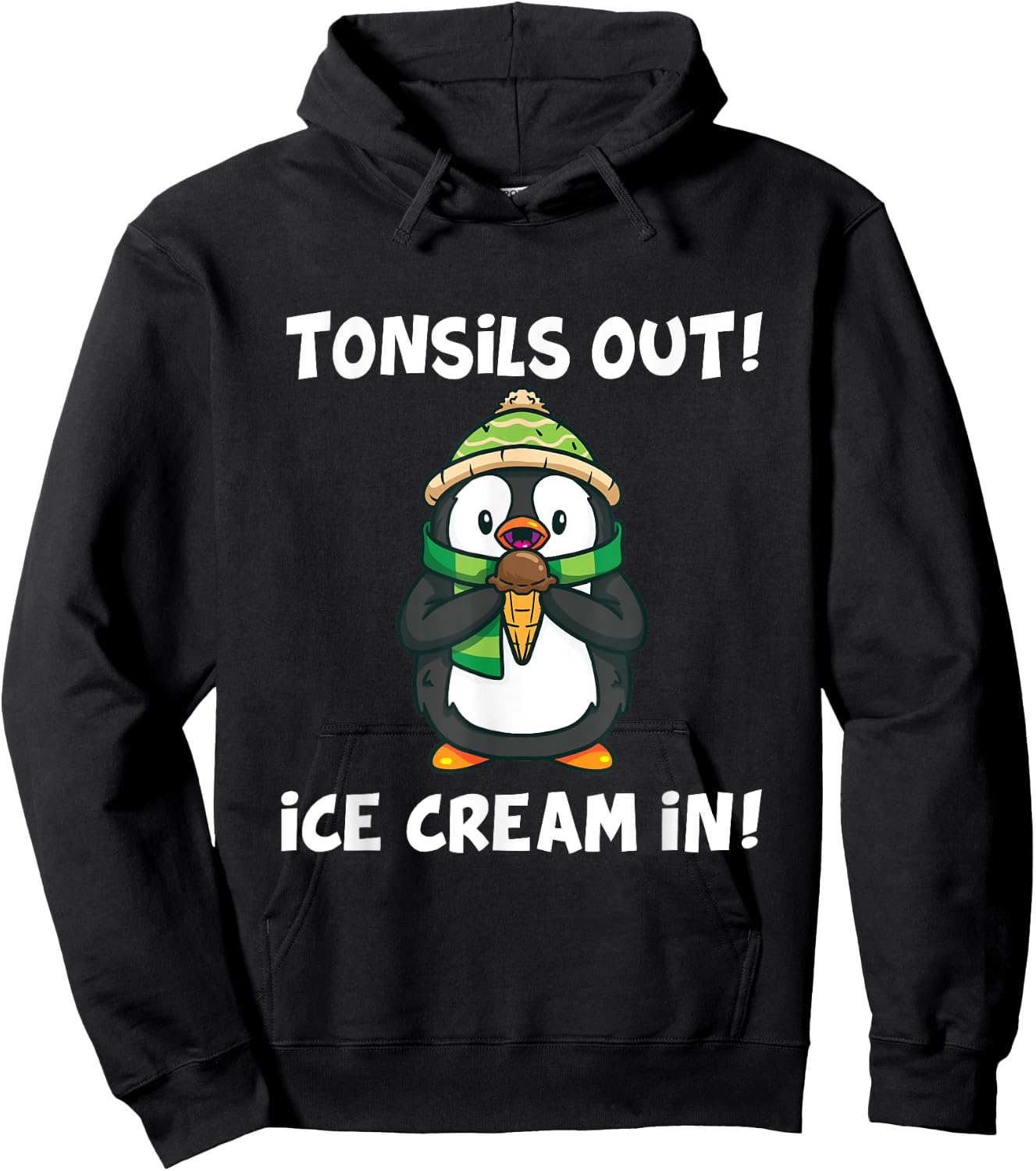 Tonsil Removal Surgery Recovery Gift Penguin Hoodie - Hoodie | Black