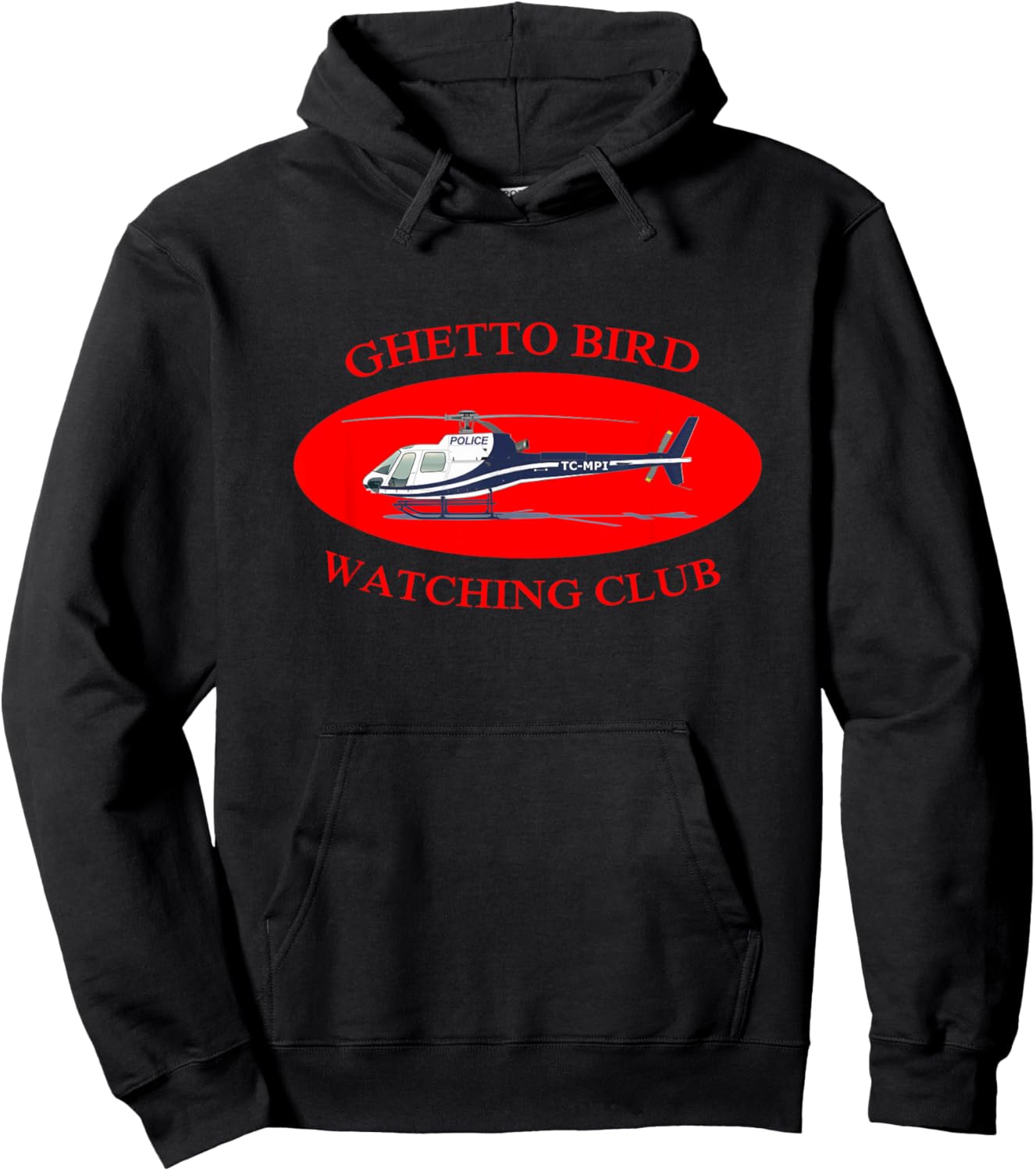 Ghetto Bird Watching Club T Shirt Hoodie - Hoodie | Black