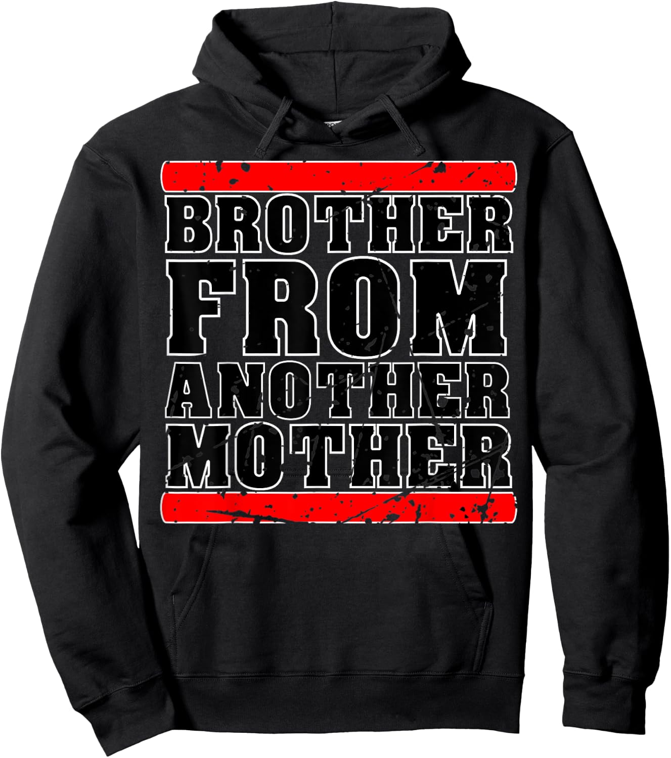Brother from Another Mother Friendship Quotes Distressed Hoodie - Hoodie | Black