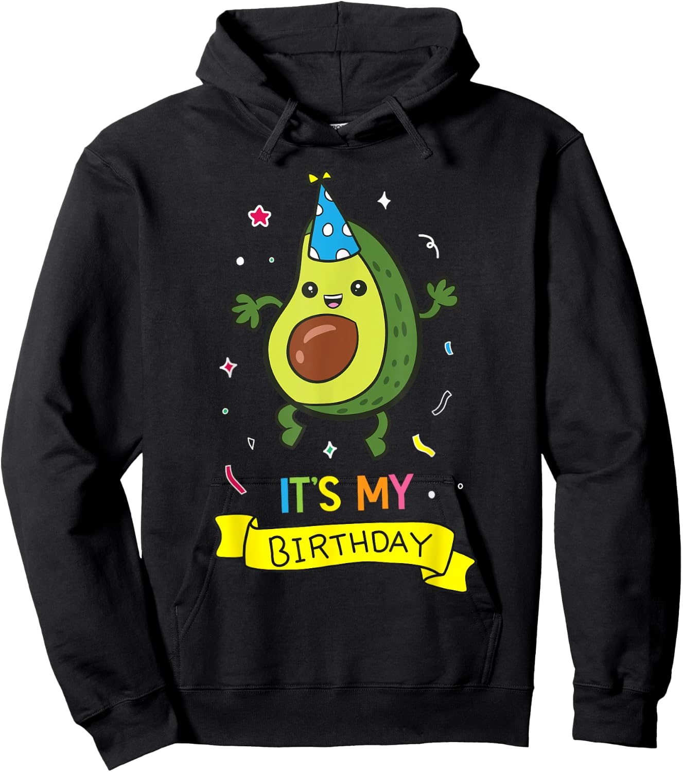 Avocado It's My Birthday Vegan Food Avocado Birthday Hoodie - Hoodie | Black