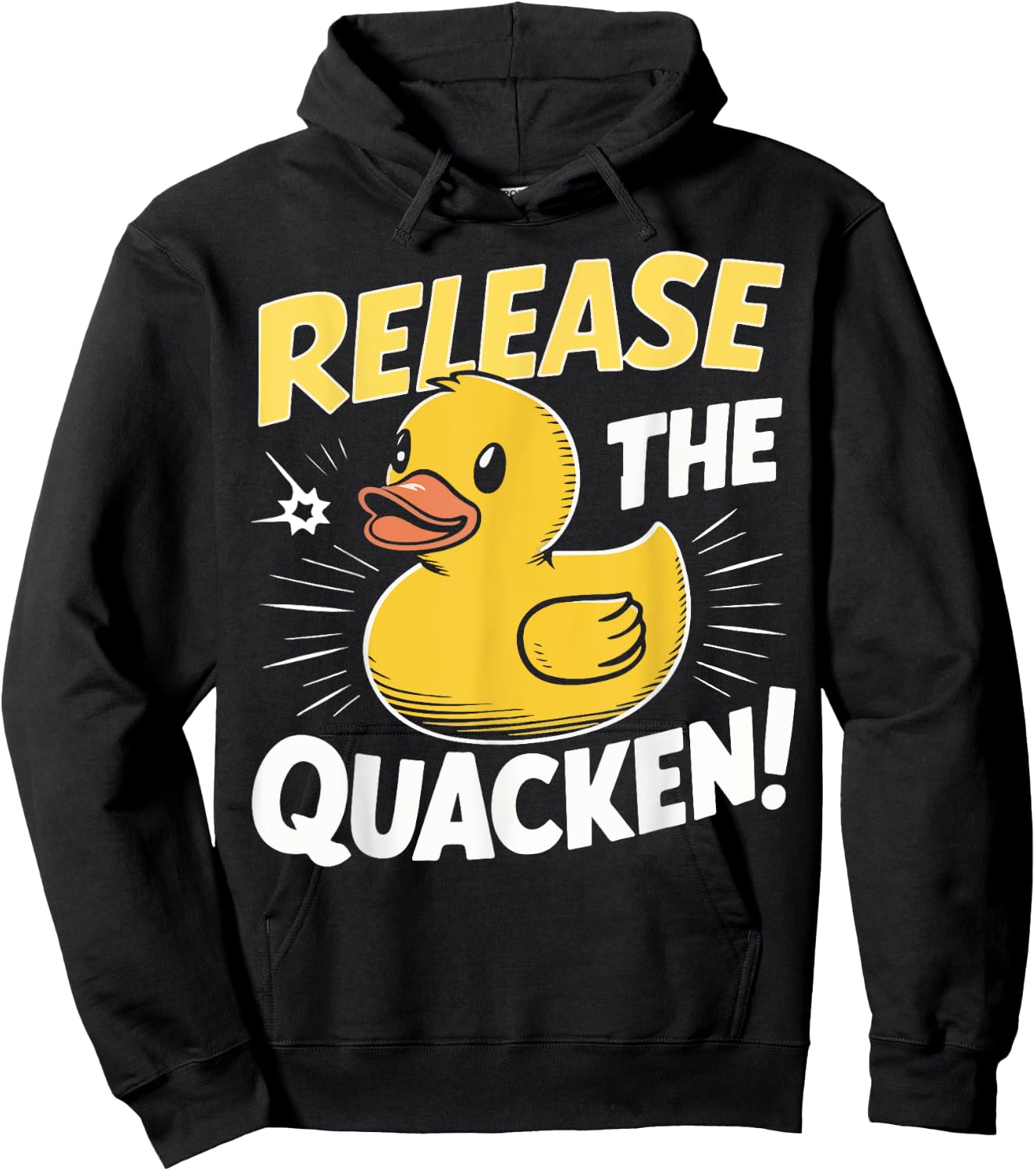 Release the Quacken Rubber Duck , Small, Black Hoodie - Hoodie | Black