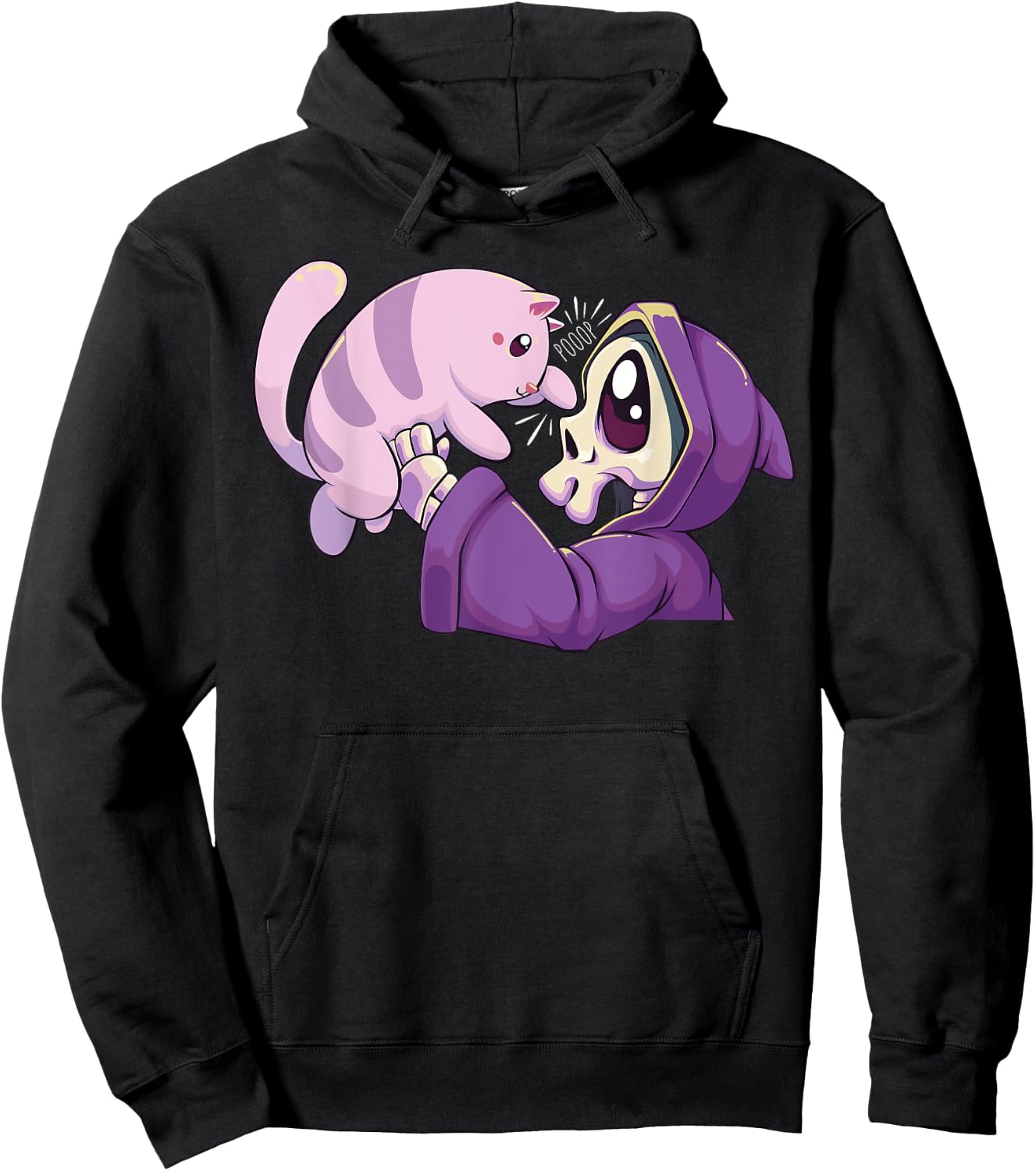 Pastel Goth Kawaii Reaper and Cat Women Hoodie - Hoodie | Black