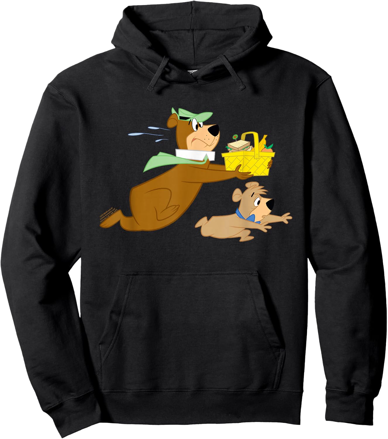 Yogi Bear and Boo Boo Steal Picnic Basket Hoodie - Hoodie | Black