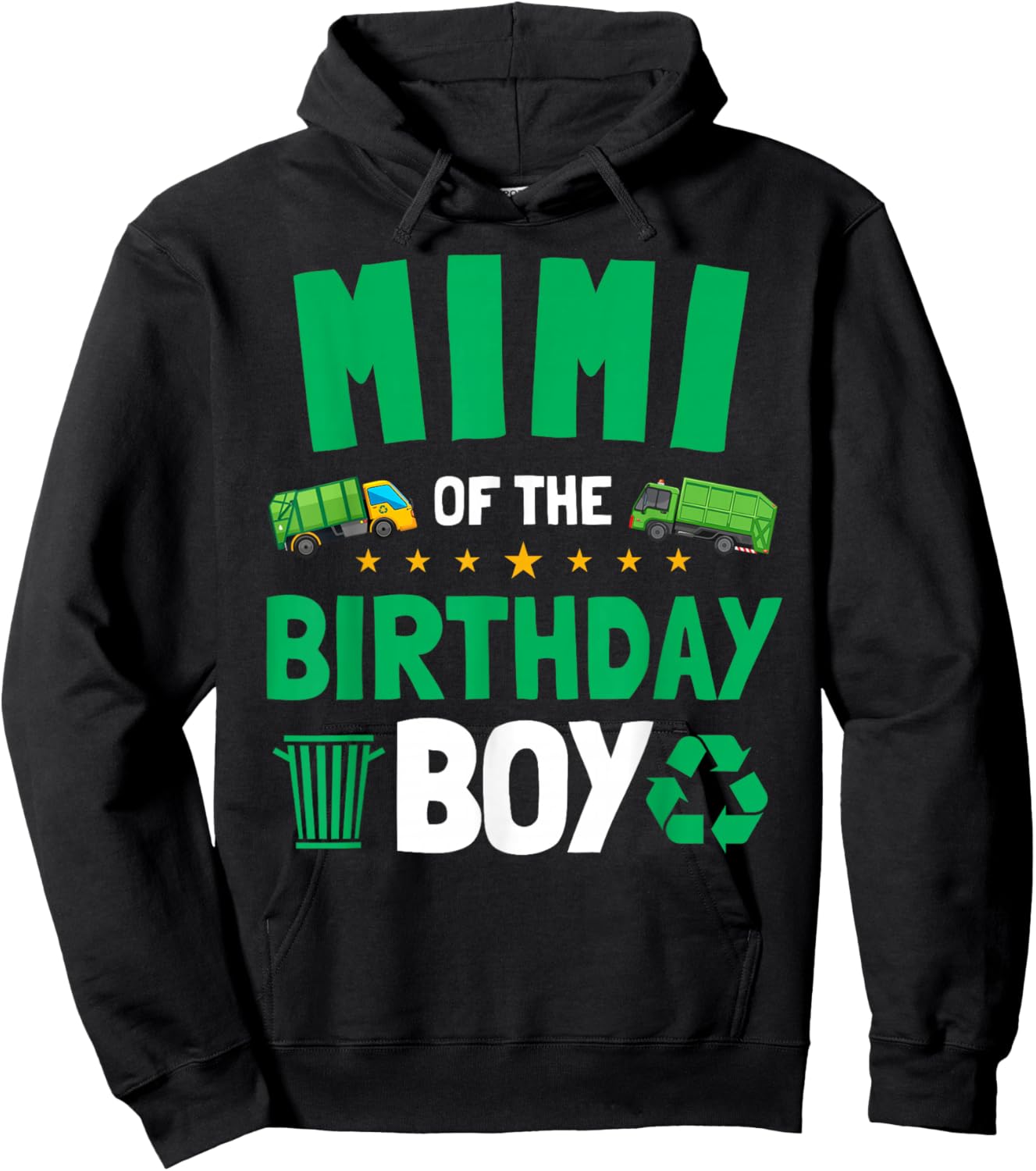 Mimi Of The Birthday Boy Garbage Trucks Dump Funny Hoodie - Hoodie | Black