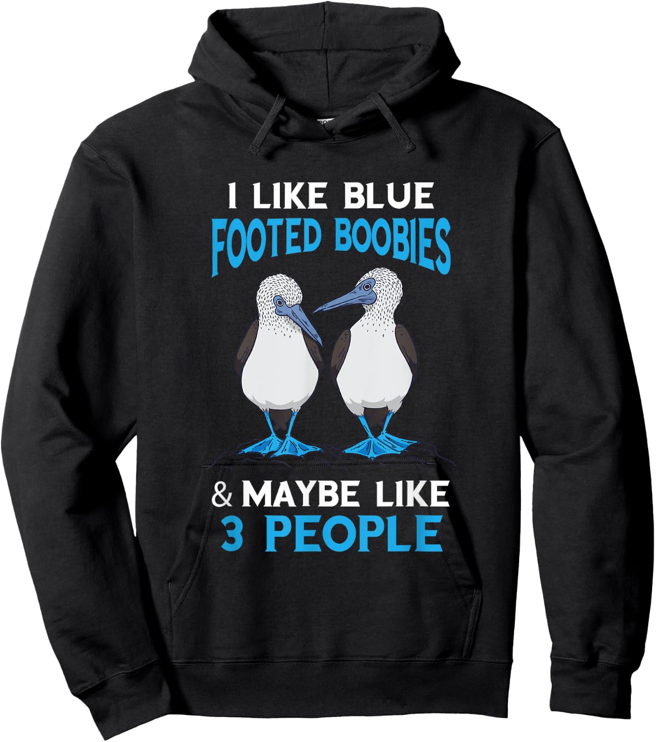 Blue Footed Boobies 3 People Seabird Blue Footed Booby Hoodie - Hoodie | Black