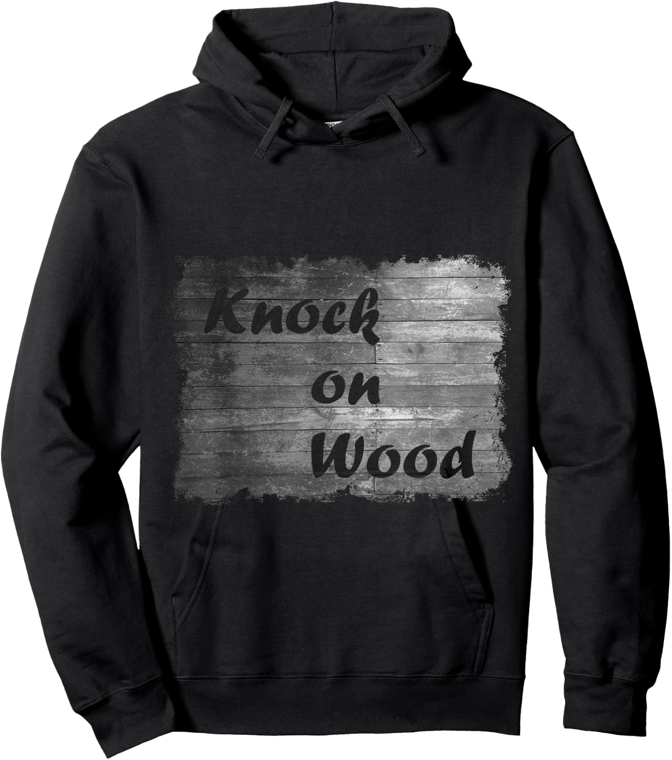 Knock On Wood - Funny Hoodie - Hoodie | Black