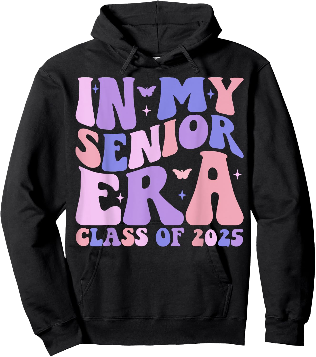 In My Senior Era Class of 2025 Groovy Senior 2025 Graduation Hoodie - Hoodie | Black