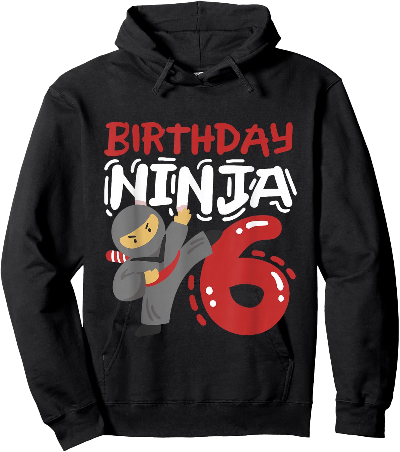 Birthday Ninja 6 Years Old Karate Kids 6th Birthday Boys Hoodie - Hoodie | Black