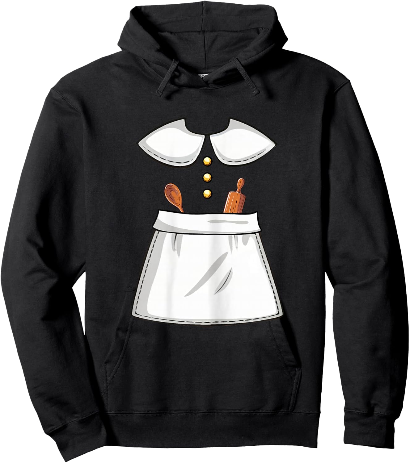 Pilgrim Costume Lady Thanksgiving Turkey Day Women Girls Hoodie - Hoodie | Black