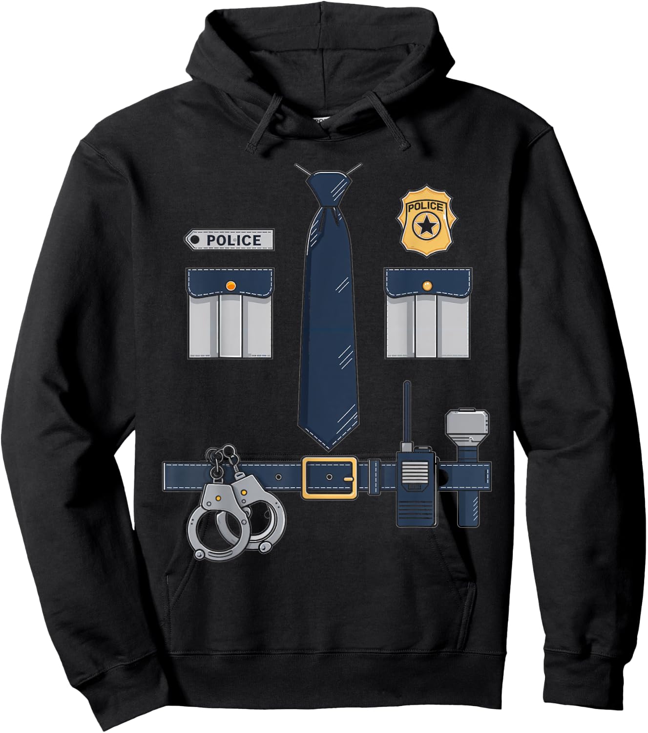Police Costume Police Officer Halloween Police Uniform Hoodie - Hoodie | Black