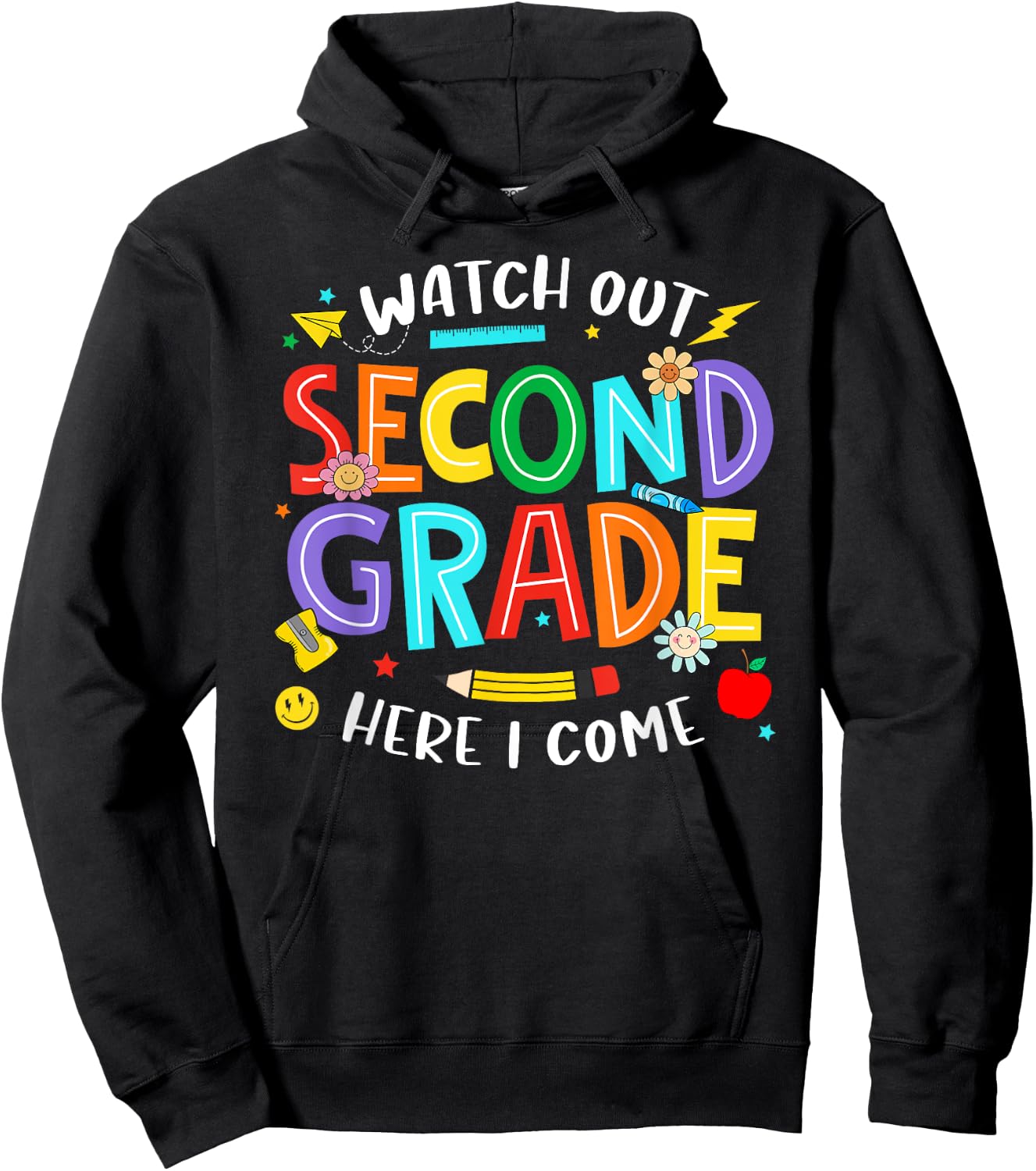 Watch Out Second Grade Here I Come 2nd Grade Back To School Hoodie - Hoodie | Black