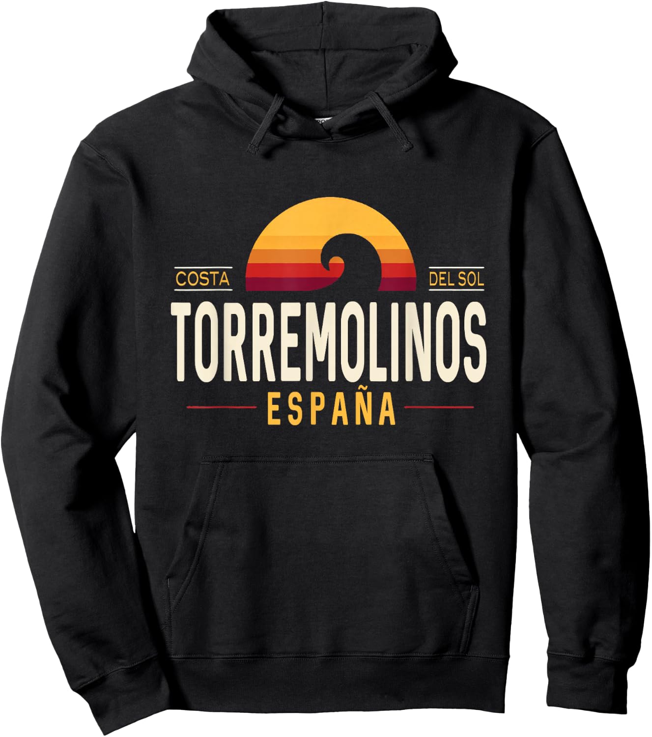 Torremolinos Spain | Torremolinos Costa del Sol España Wave Hoodie - Hoodie | Black