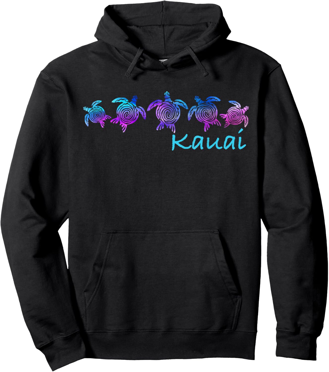 Kauai, Hawaii Beach Design/Tribal Turtle Gift Hoodie - Hoodie | Black