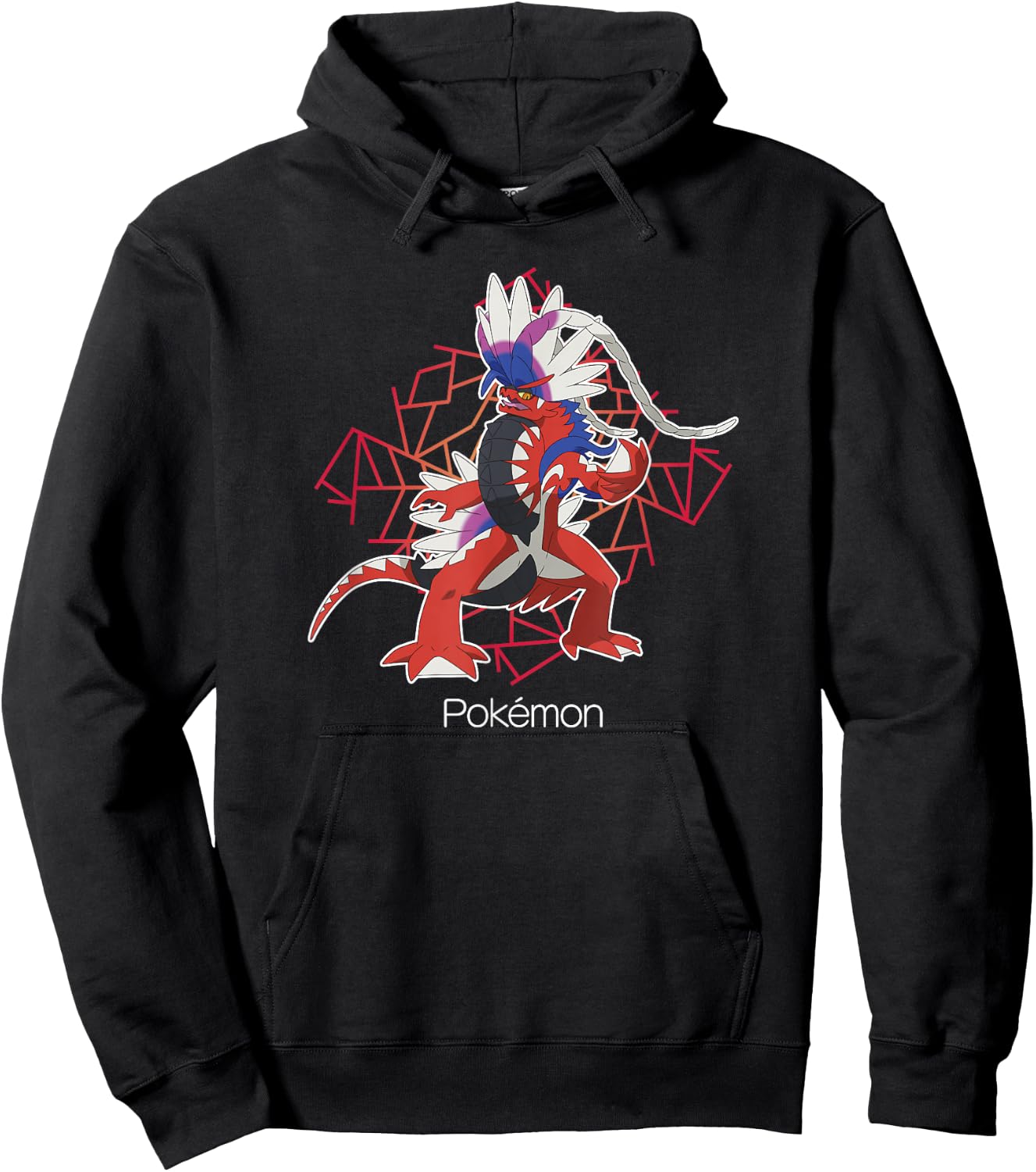 Pokémon Koraidon Legendary Geometric Background Portrait Hoodie - Hoodie | Black