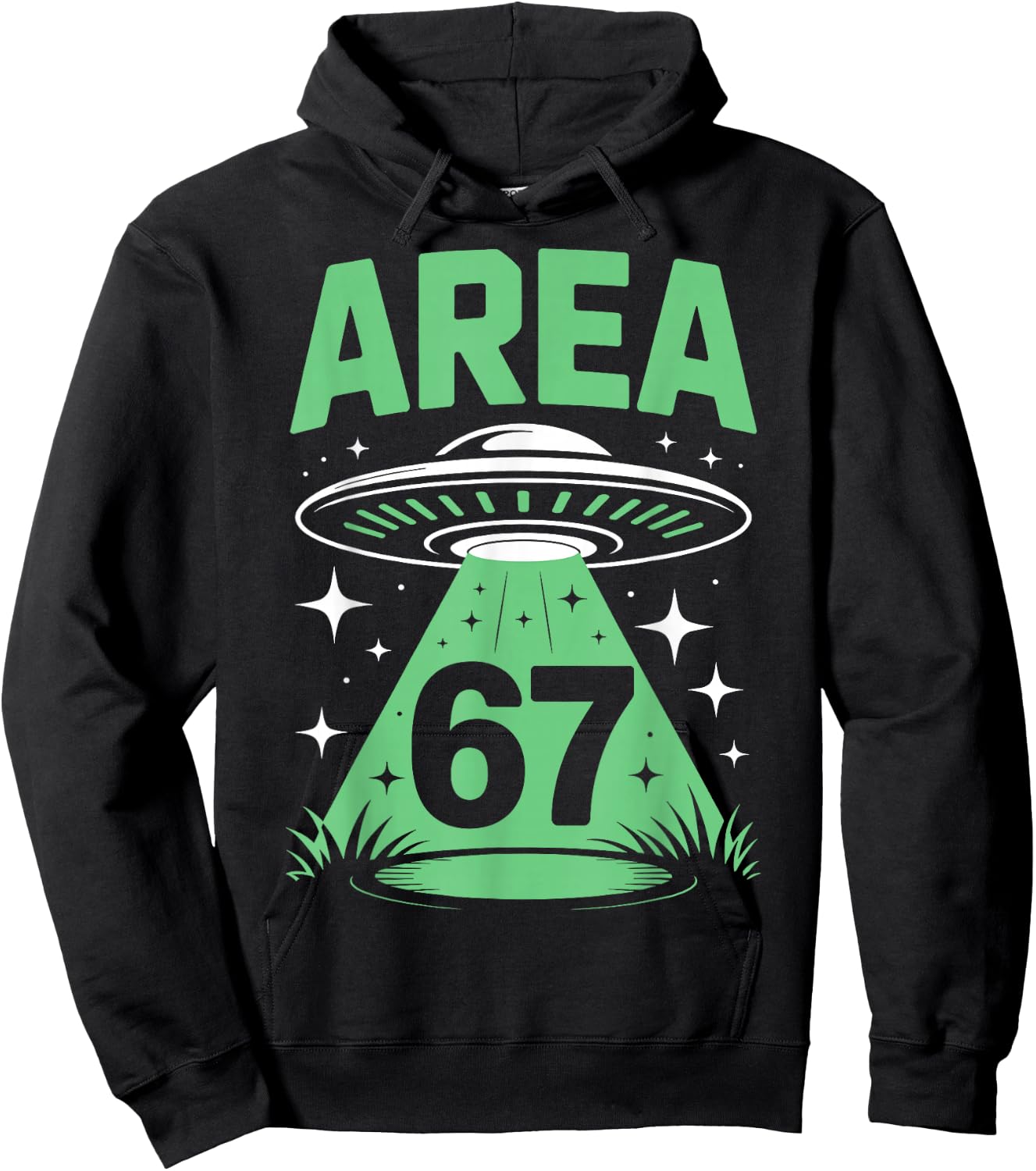 Funny Area 67 UFO Alien Six Seven Meme Gen Alpha Slang Kids Hoodie - Hoodie | Black