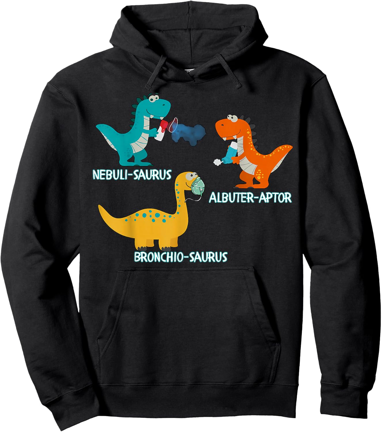 Dinosaur Pediatric Respiratory Therapy PEDS PICU RRT Crew Hoodie - Hoodie | Black