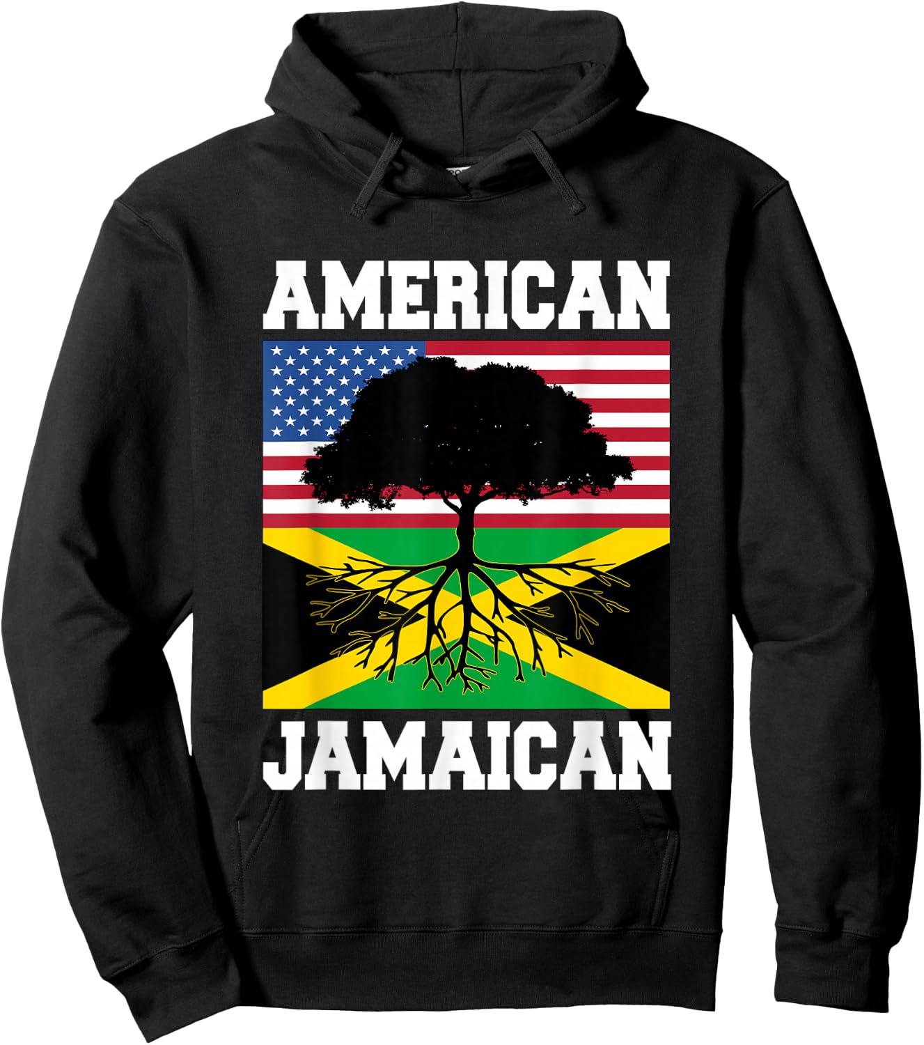 USA Jamaica Flag Jamaican Roots American Born America Small Hoodie - Hoodie | Black