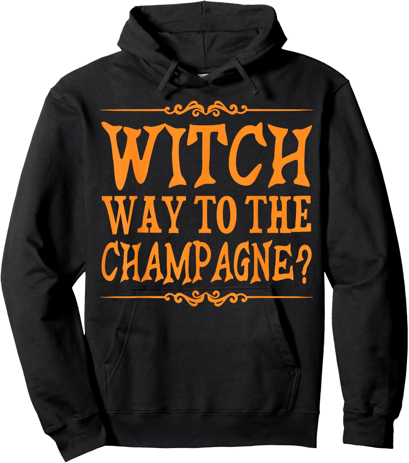 Witch Way To The Champagne Pumpkin Spice Drink Halloween Hoodie - Hoodie | Black