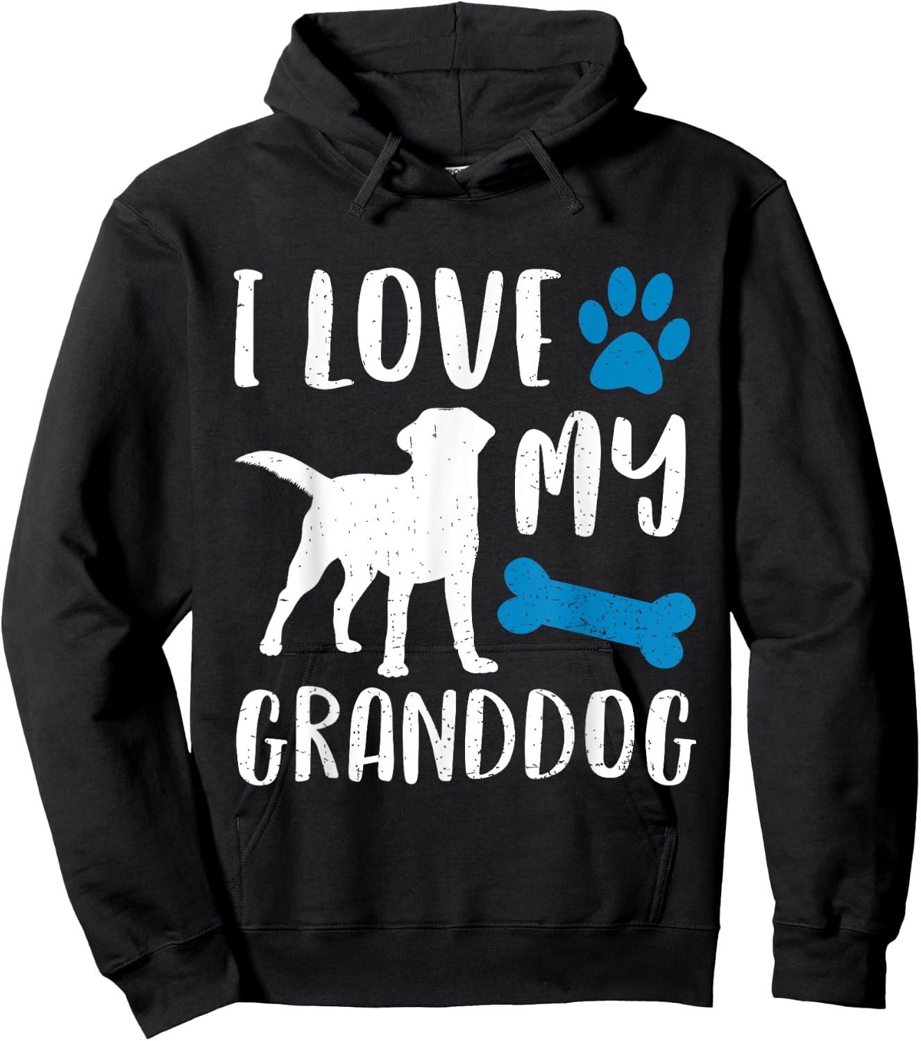 I Love My Granddog Shirt Labrador Retriever Dog Grandma Gift Women Girls Kids Hoodie - Hoodie | Black