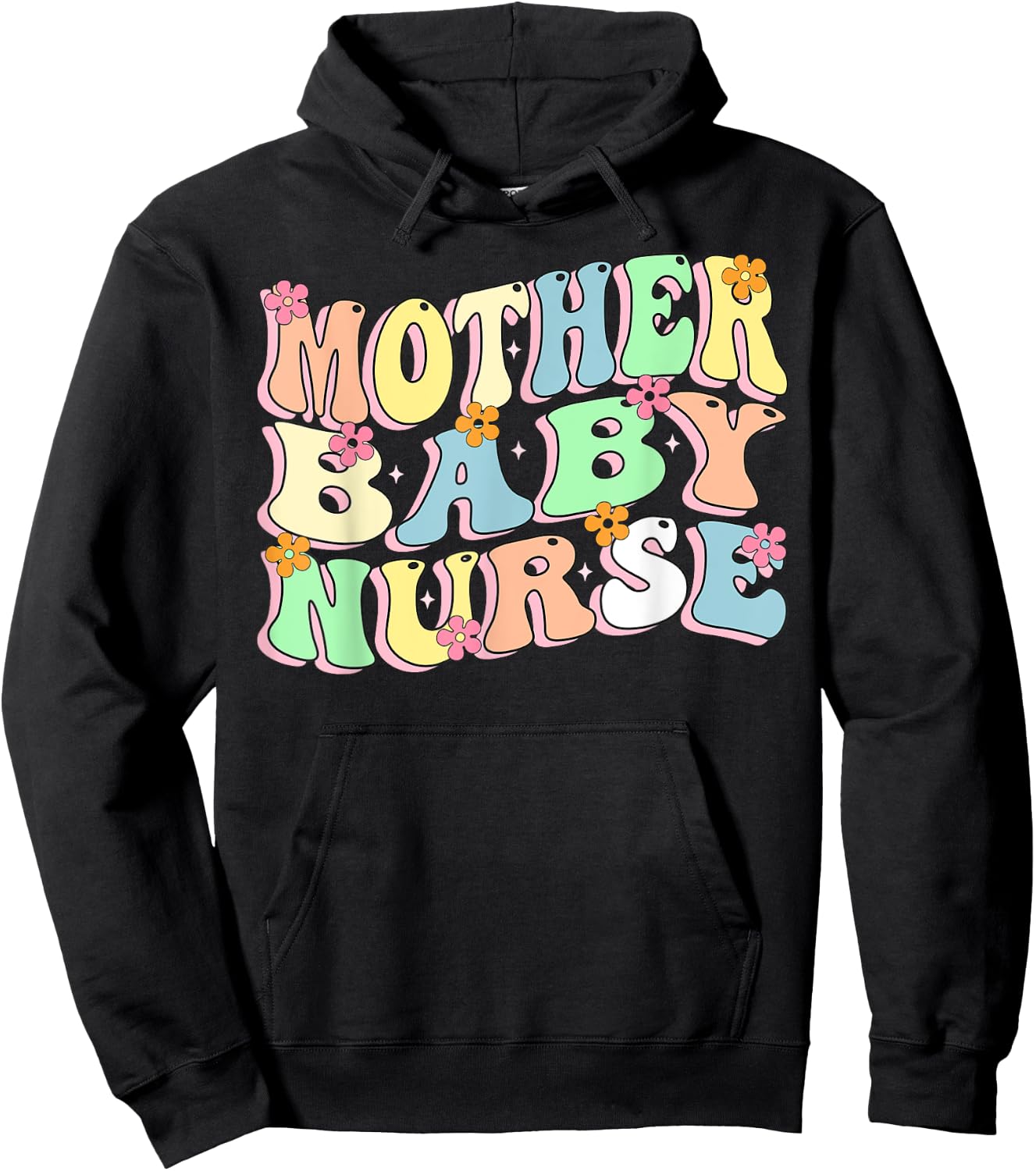 Mother Baby Nurse Floral Nursing Student Nurse Mother's Day Hoodie - Hoodie | Black