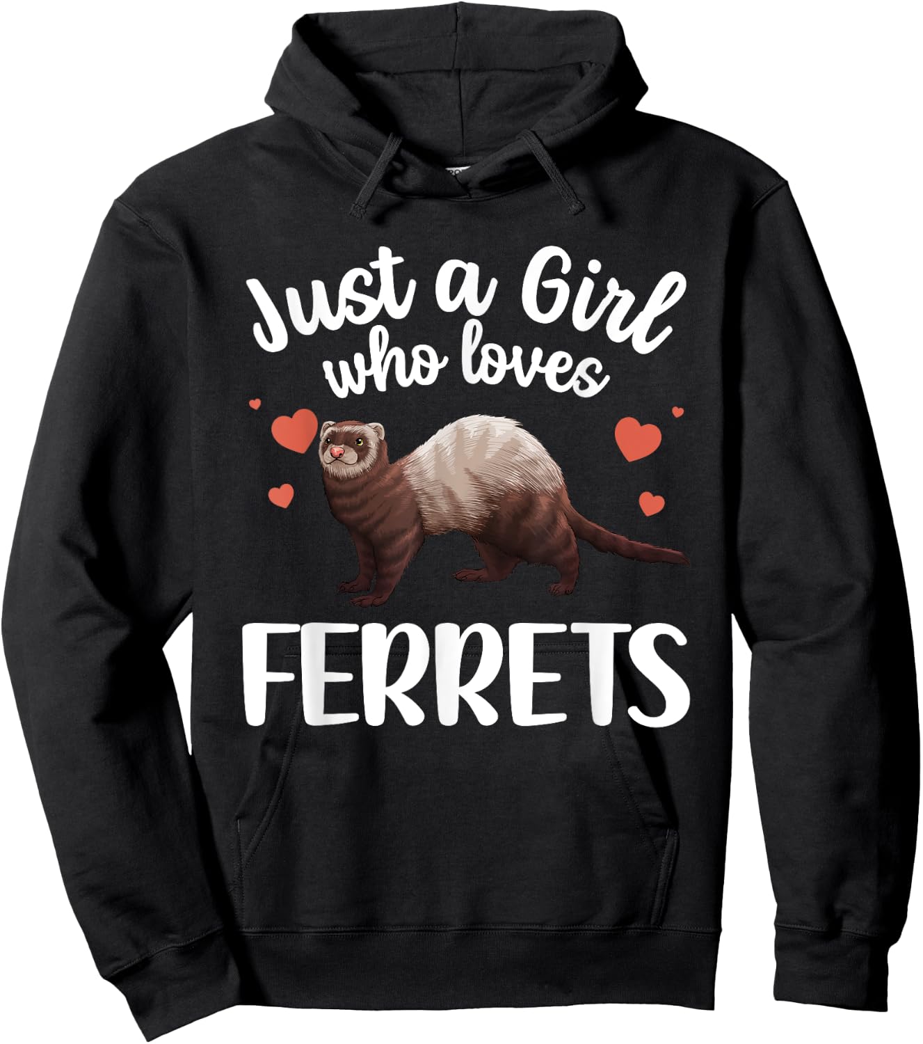 Cool Ferret Design Girls Ferret Owner Ferret Lover Hoodie - Hoodie | Black