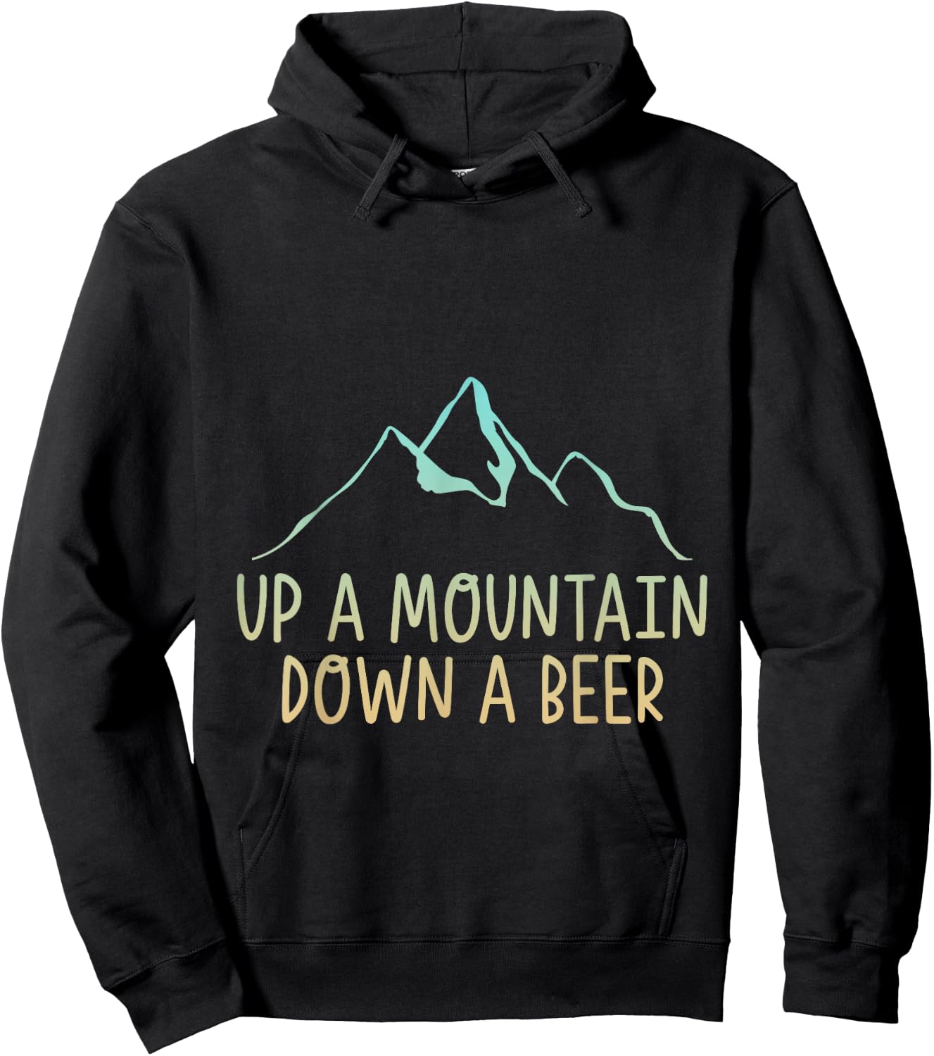 Up A Mountain Down A Beer Hiking Enthusiast Hoodie - Hoodie | Black