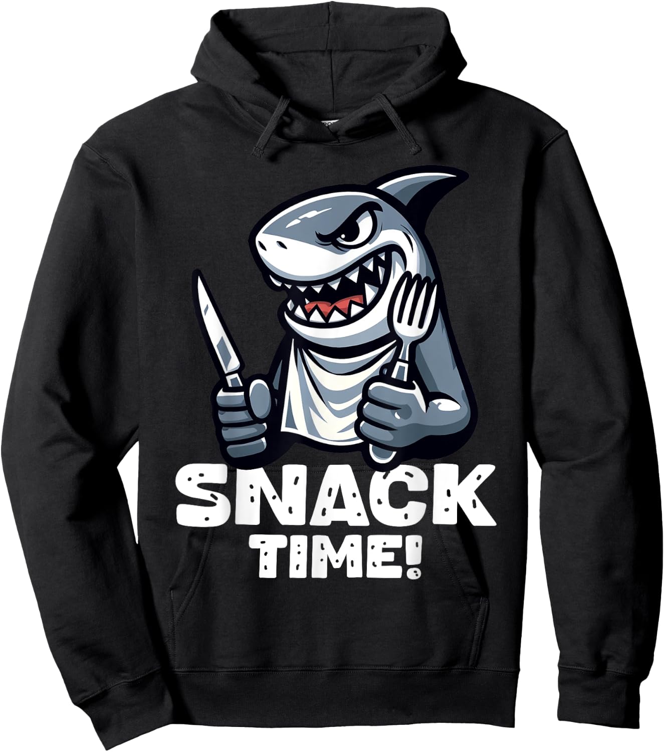 Cool Shark Snack Time Beach Funny Shark Women Girls Kids Hoodie - Hoodie | Black