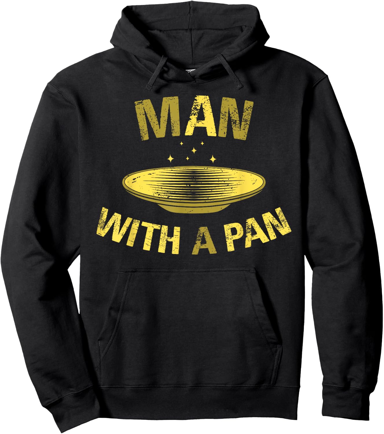 Man With A Pan Funny Gold Panning Mining Miner Gift Hoodie - Hoodie | Black
