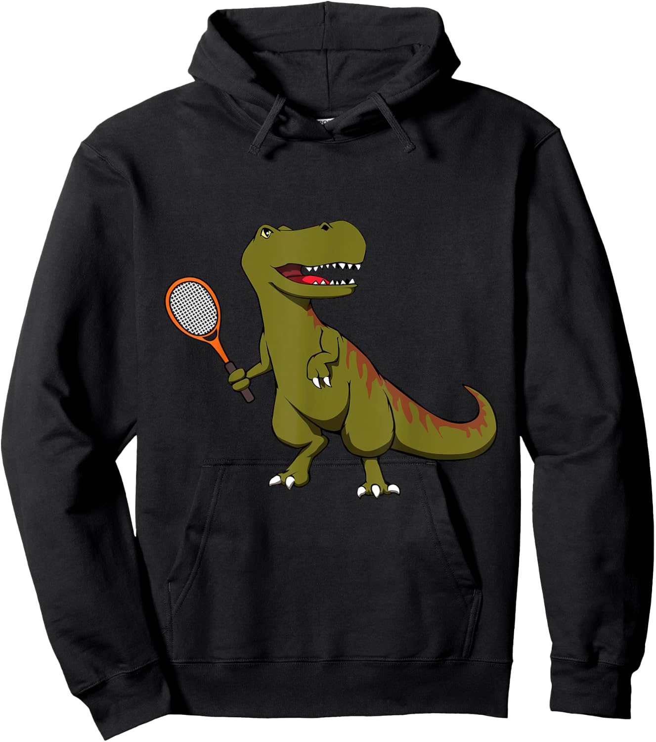 Tennis Dinosaur T-Rex with Racket Tyrannosaurus Dino Player Hoodie - Hoodie | Black