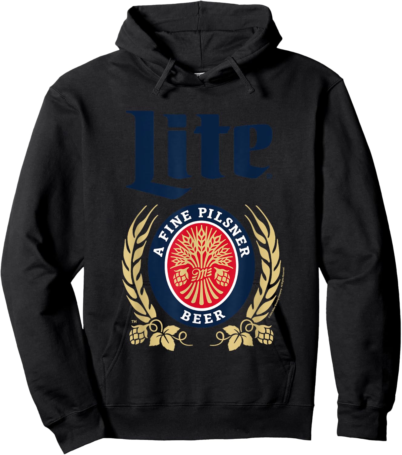 Miller Lite A Fine Pilsner Classic Vintage Logo Hoodie - Hoodie | Black