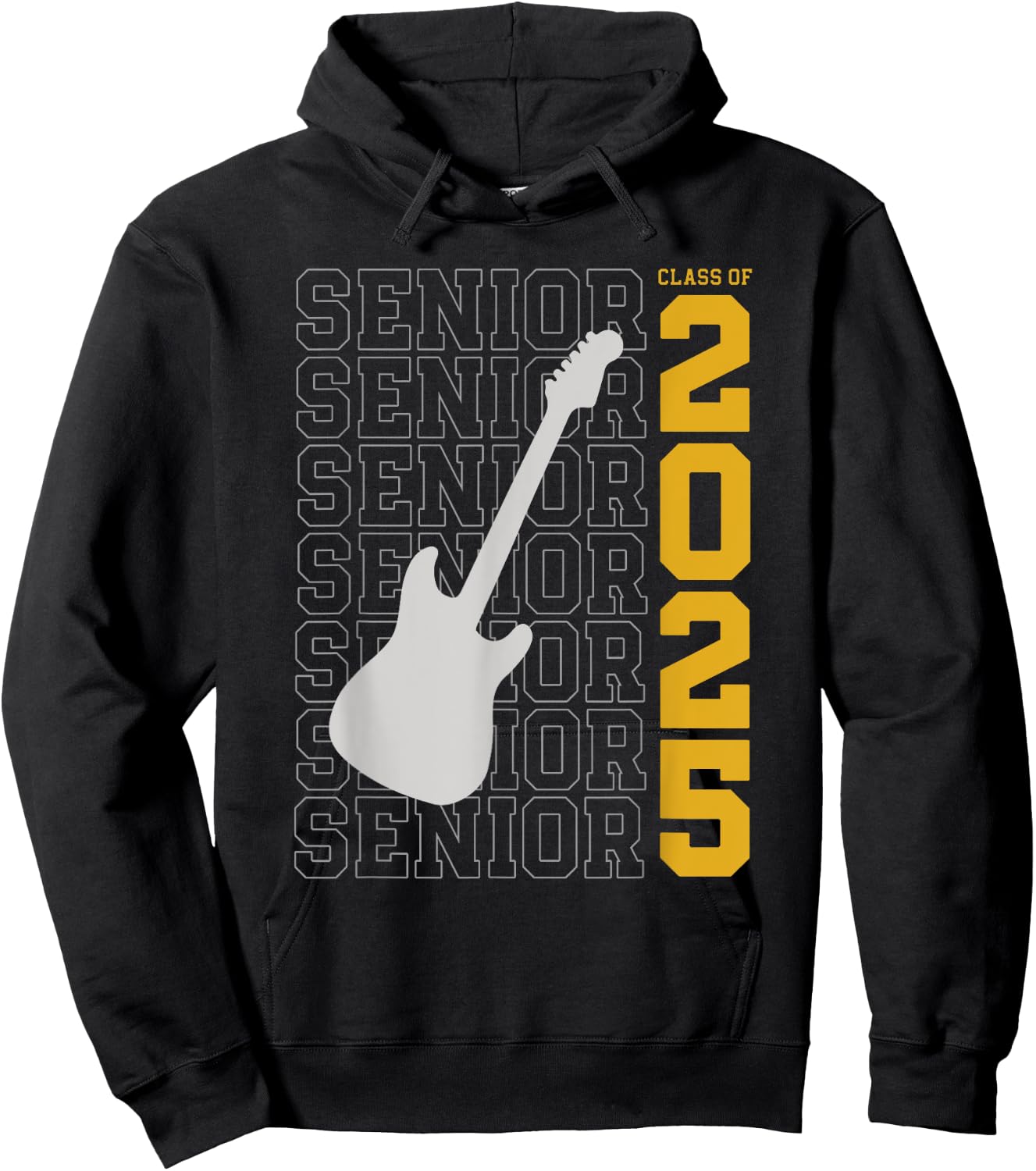 Class of 2025 Senior Guitar for Guitarist Hoodie - Hoodie | Black
