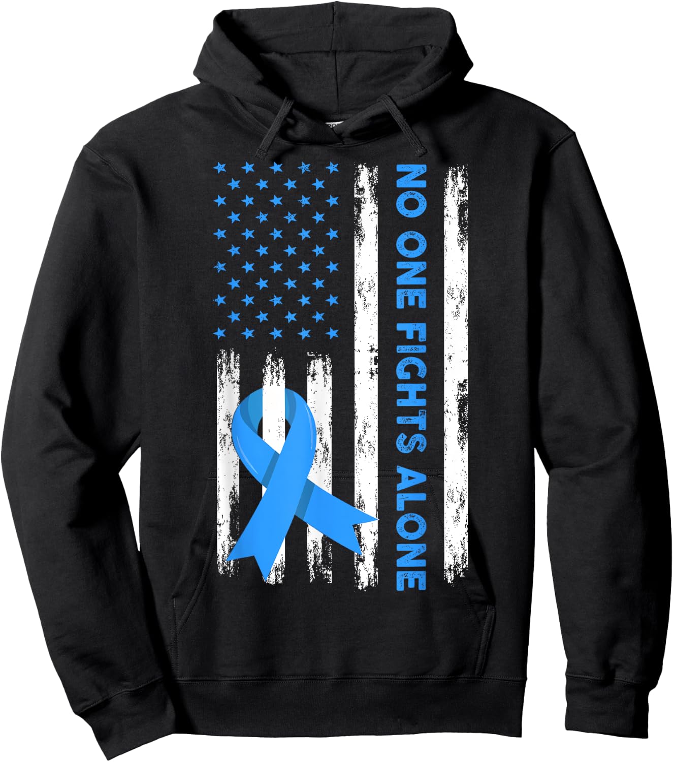 Fight Prostate Cancer American Flag Prostate Cancer Awarenes Kids Men Hoodie - Hoodie | Black