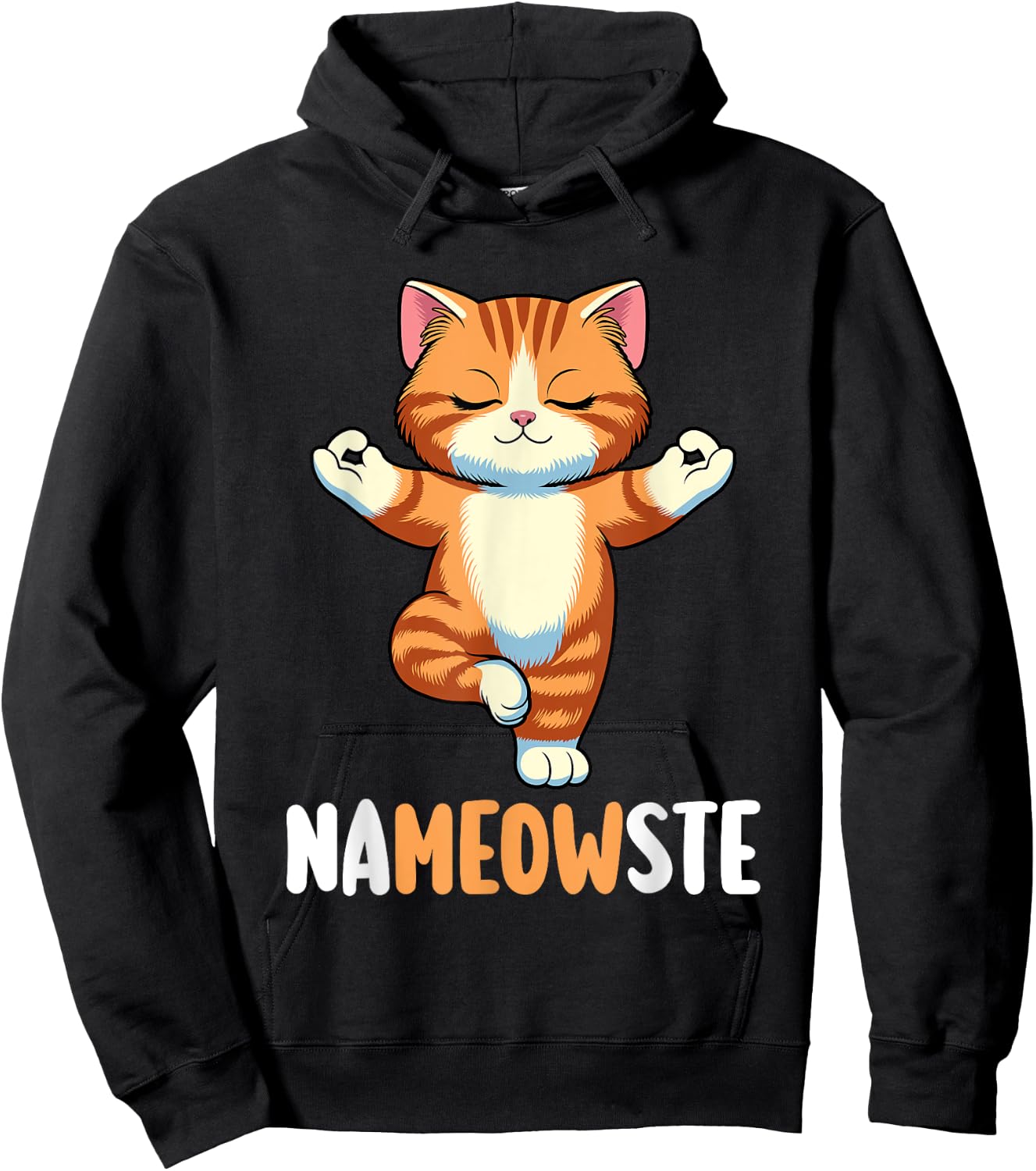 Yoga Cat Nameowste Meditation Zen Kitten Namaste Funny Hoodie - Hoodie | Black