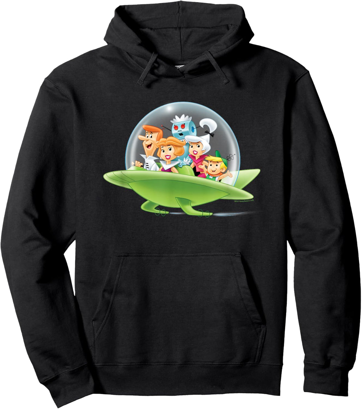 Popfunk The Jetsons Family Cruising -Adults Black Small Hoodie - Hoodie | Black