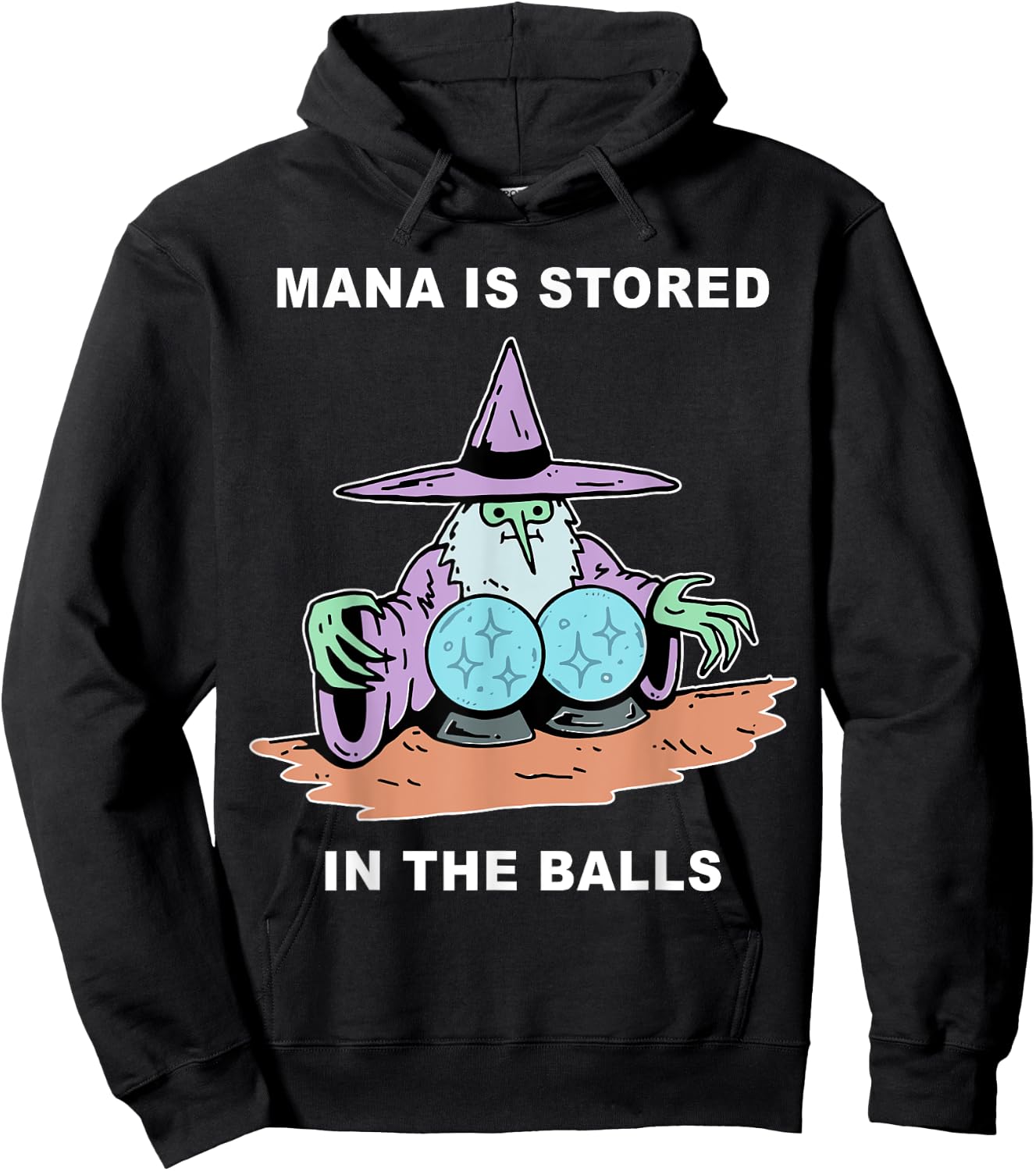 Mana Is Stored In The Balls Hoodie - Hoodie | Black