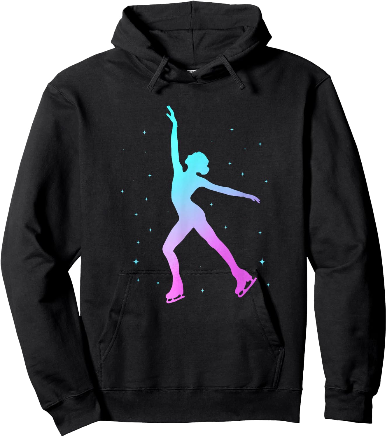 Ice Skating Girl Cute Figure Skater Hoodie - Hoodie | Black