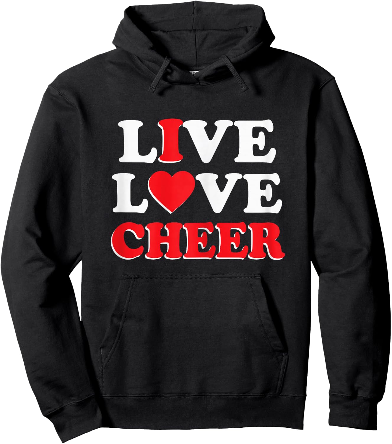 Live Love Cheer Girls Women Cheerleading Cheerleader Cheer Hoodie - Hoodie | Black