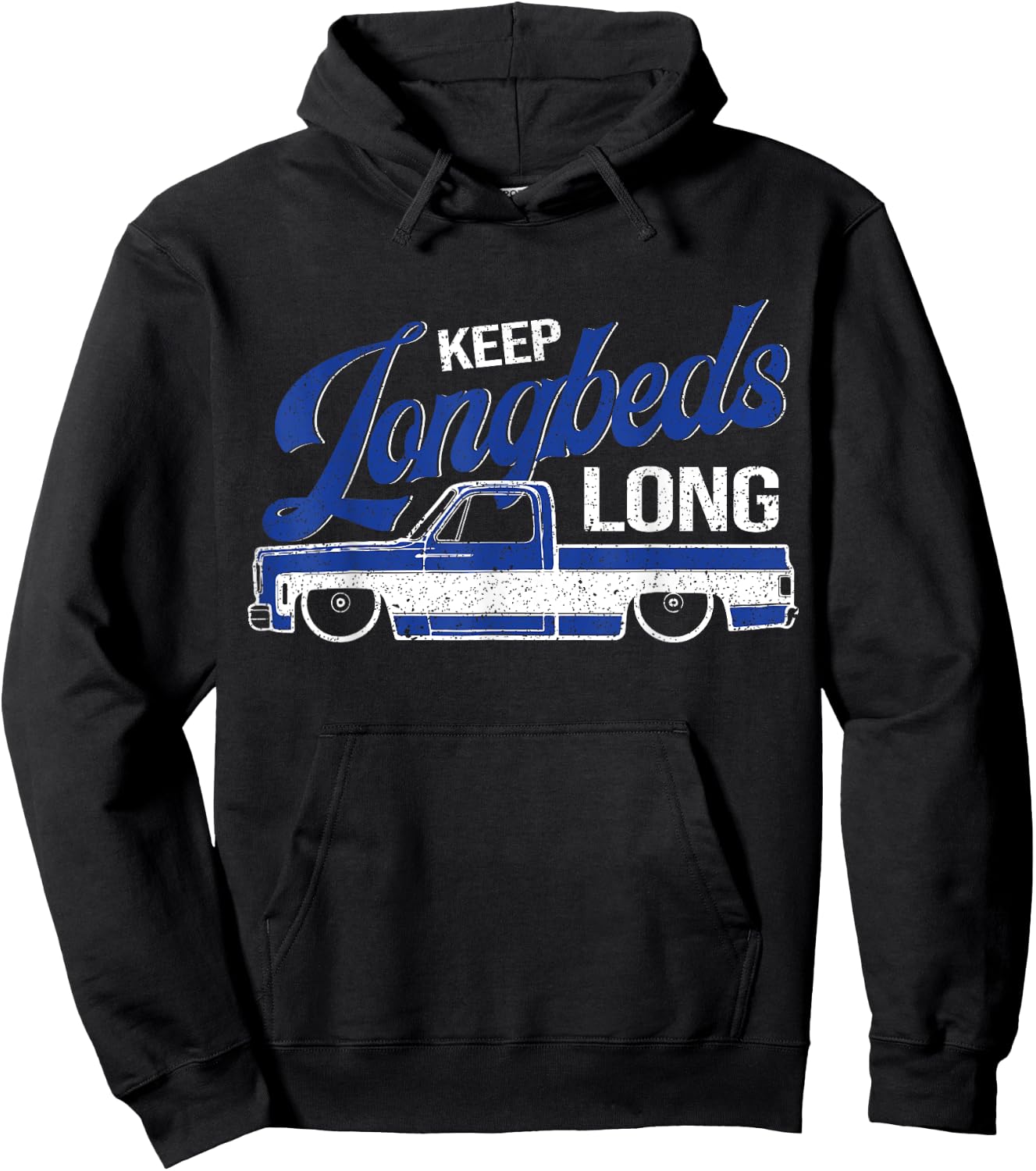 Squarebody Longbed Classic Square Body C30 C10 K10 Truck Hoodie - Hoodie | Black