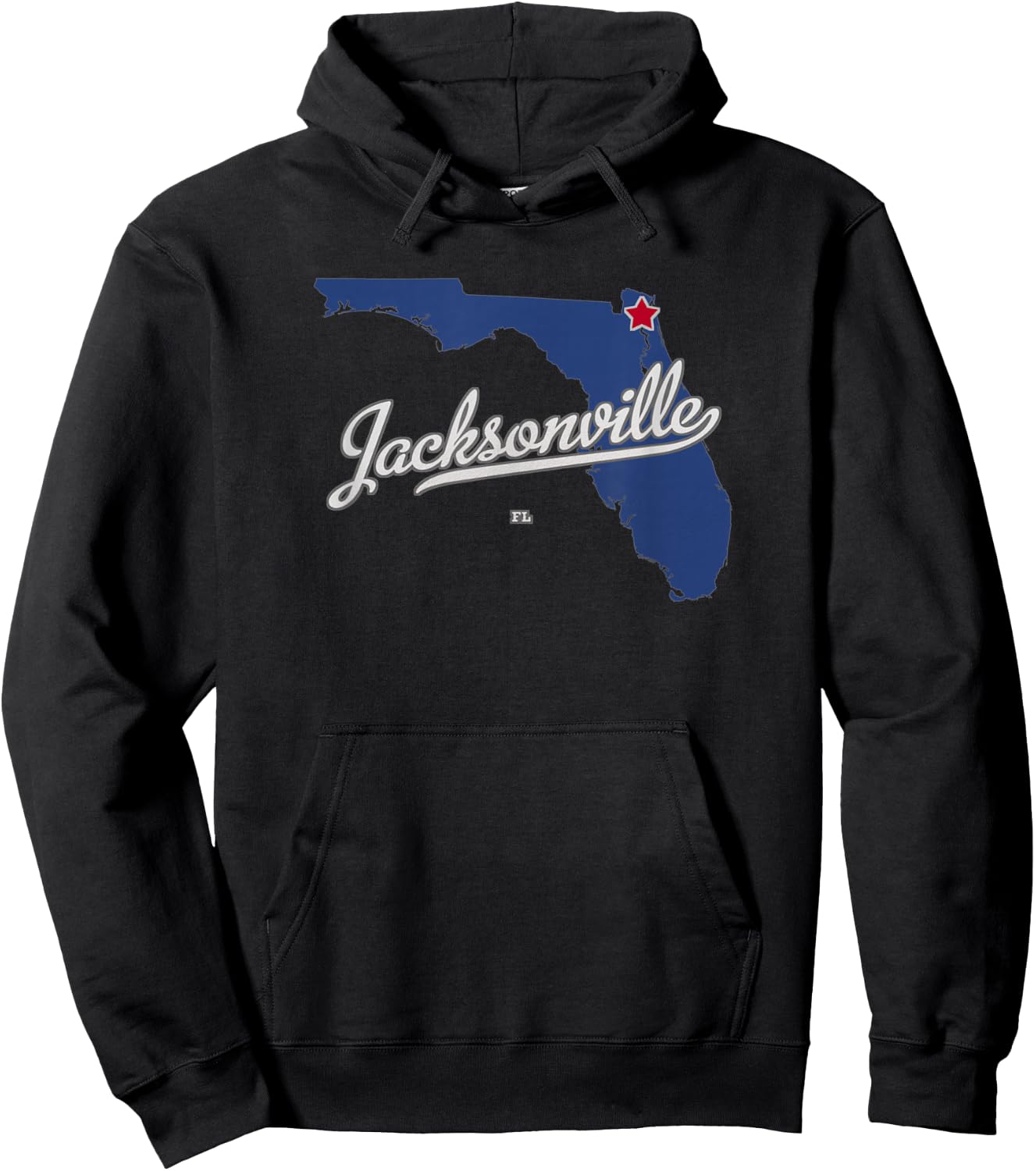 Jacksonville Florida FL Map Hoodie - Hoodie | Black
