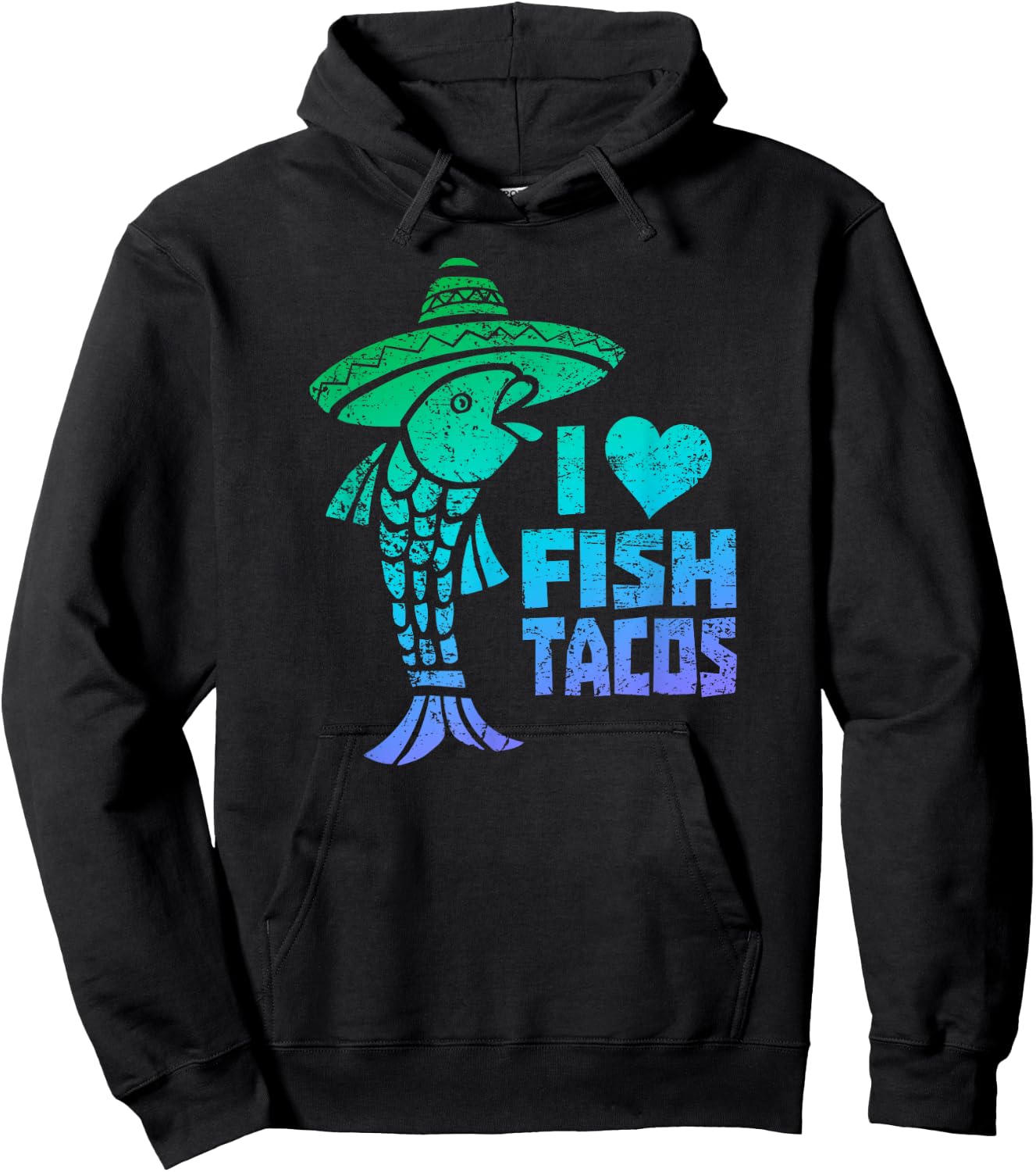 I Love Fish Tacos - Funny Fish Taco Hoodie - Hoodie | Black