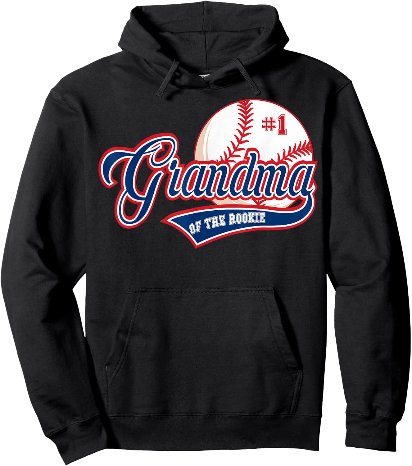 Grandma Rookie of Year 1st Birthday Baseball Theme Matching Hoodie - Hoodie | Black