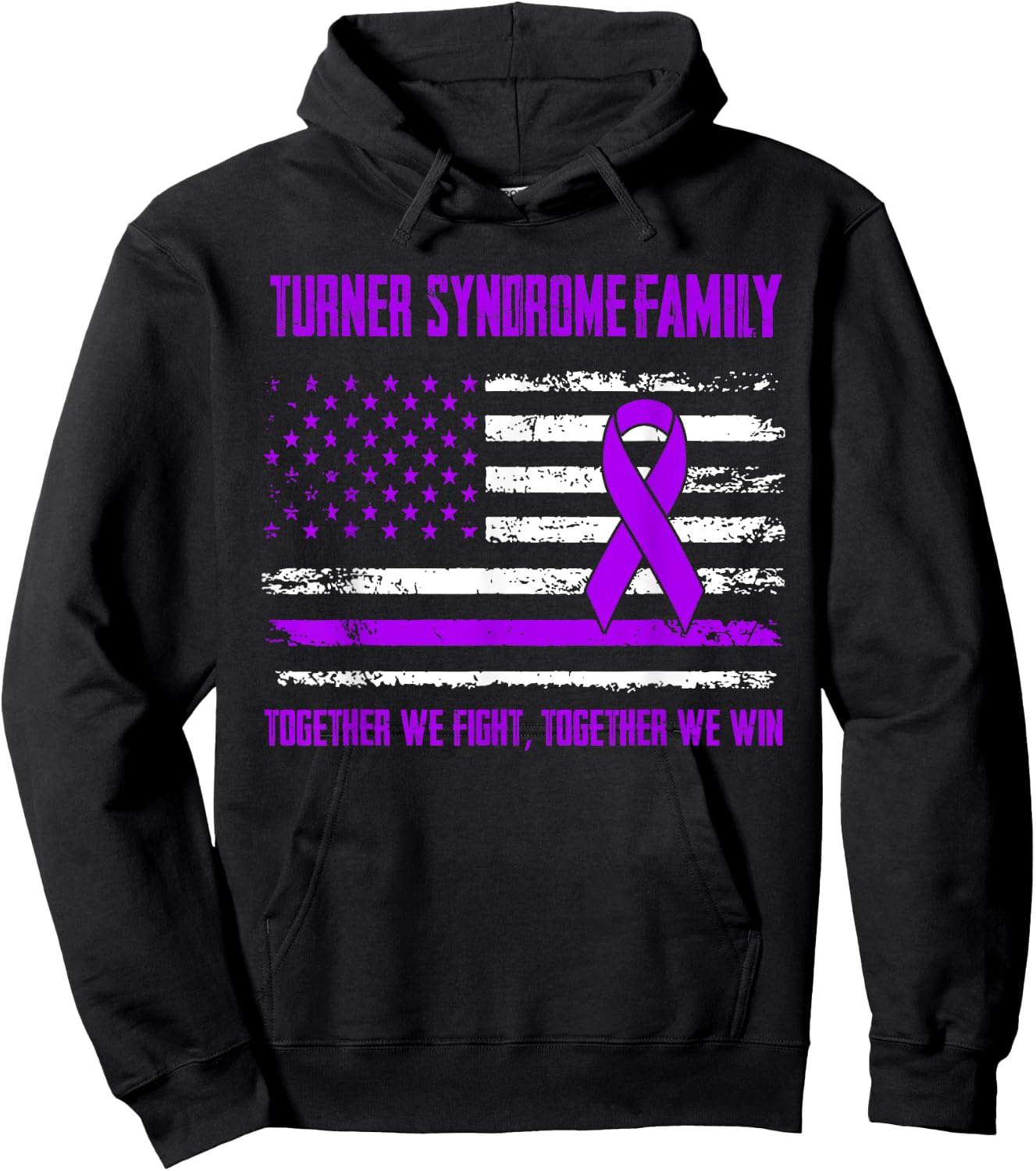 Turner Syndrome Awareness Family Together We Fight Together Hoodie - Hoodie | Black