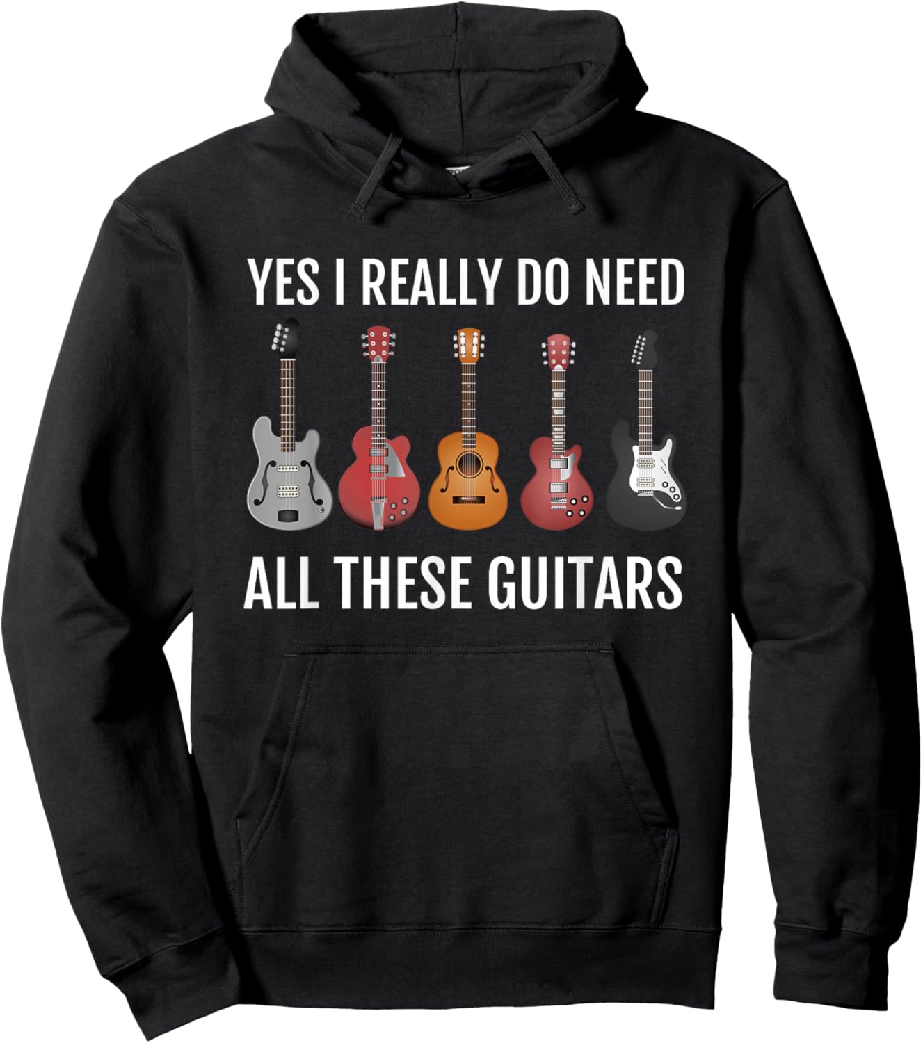 Guitar Themed, Guitar Player, I Need These Guitars Hoodie - Hoodie | Black