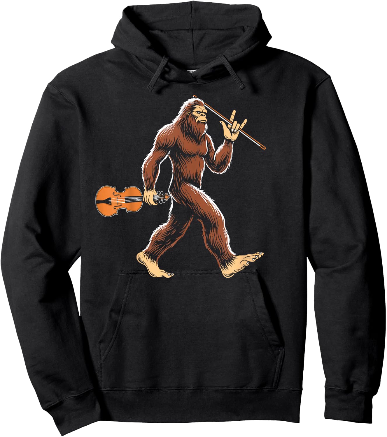 Bigfoot Playing Violin Sasquatch Violist Violinist Gifts Hoodie - Hoodie | Black