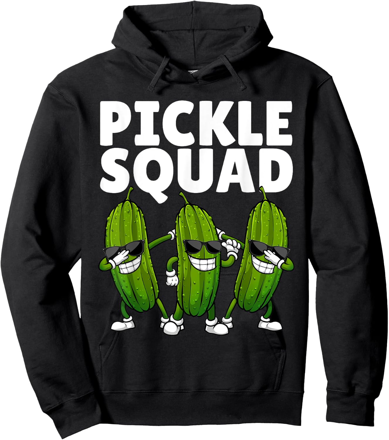 Pickle Squad Art Women Kids Cucumber Pickle Lover Hoodie - Hoodie | Black